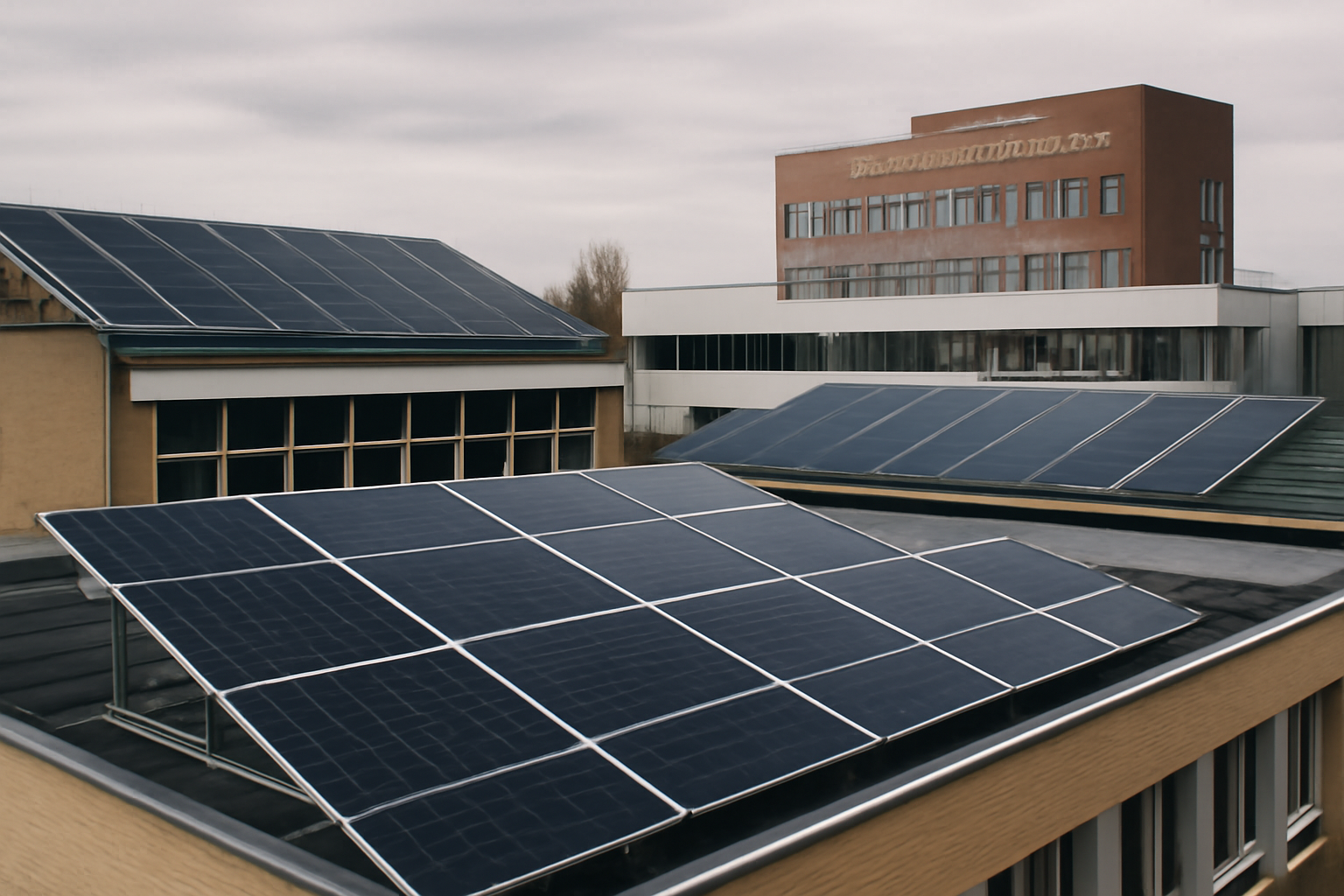 Installation de panneaux solaires sur des bâtiments publics à Grande-Synthe
