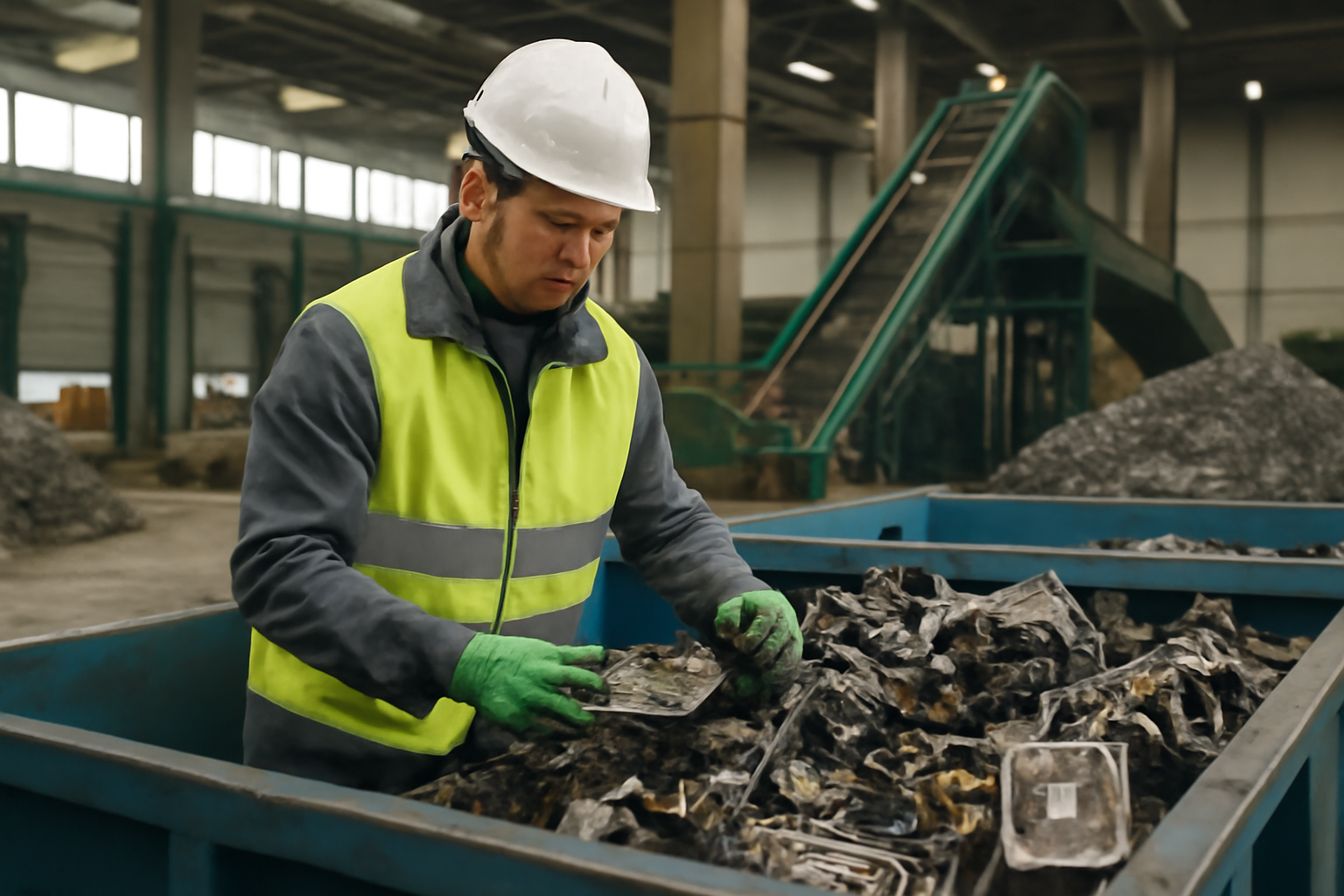 Image d'un procédé avancé de recyclage des cartes électroniques dans une installation moderne