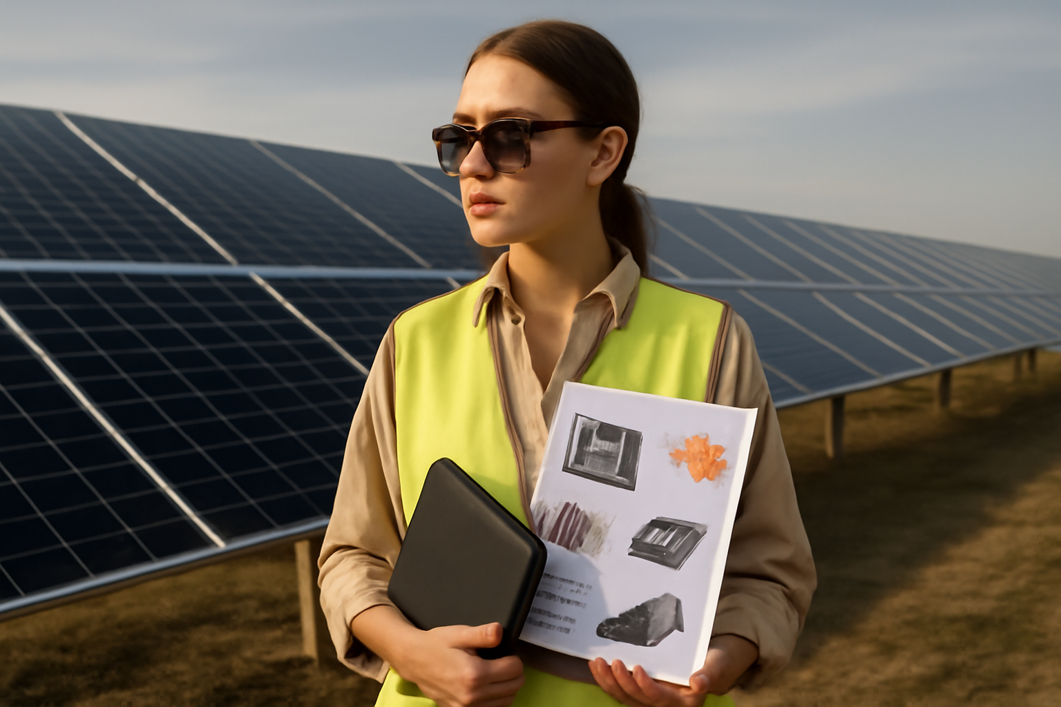 Image éditoriale illustrant les facteurs d'optimisation énergétique des panneaux solaires dans un champ solaire